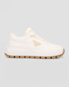 Prada Trail Leather Low-top Sneakers In Avorio