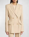 CHLOÉ SOFT WOOL TOP COAT WITH CINCHED WAIST