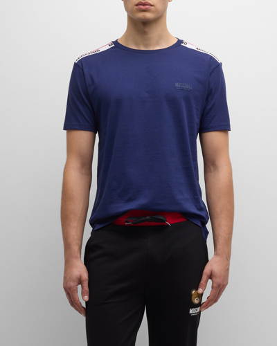 Moschino Short Sleeve Tape T Shirt Navy