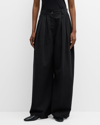 The Row Criselle Pleated Wide-leg Jeans In Black