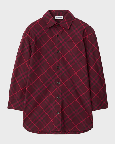 Burberry Little Kid's & Kid's Angelo Button-front Shirt In Claret