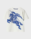Burberry White T-shirt For Baby Boy With Print In Salt