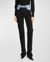 VICTORIA BECKHAM JULIA CONTRAST STRAIGHT-LEG JEANS