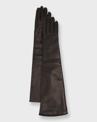 Portolano Long Cashmere-lined Leather Gloves In Pink