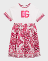 DOLCE & GABBANA GIRL'S MAIOLICA-PRINT COMBO DRESS