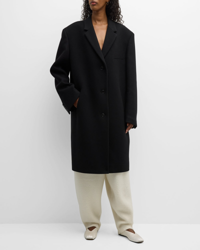 The Row Ardon Wool-blend Overcoat In Black