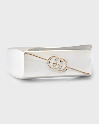 Gucci Men's  Tag Ring Chevalier, 7.5mm Silver