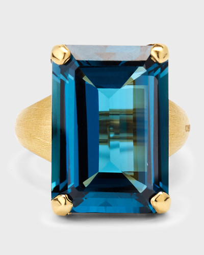Marco Bicego Alta 18k Yellow Gold Ring With London Blue Topaz