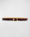 Rag & Bone Baby Boyfriend Textured Leather Belt In Burgundy