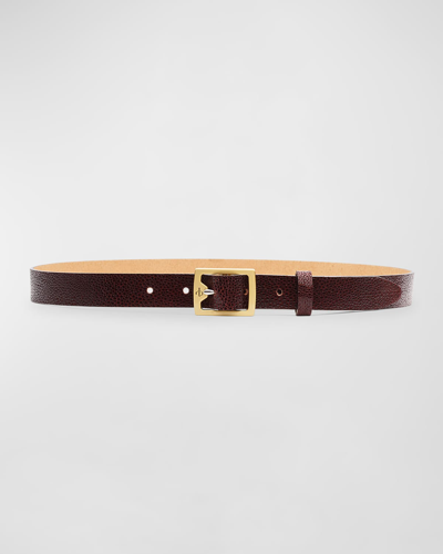 Rag & Bone Baby Boyfriend Textured Leather Belt In Brown