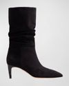 Paris Texas 60mm Suede Slouchy Boots In Black