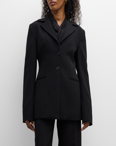 The Row Giglius Fitted Wool Jacket In Black