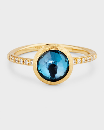 Marco Bicego 18k Gold Jaipur Color London Blue Topaz Ring In Brown