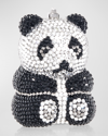 Judith Leiber Ling Panda Crystal Pillbox In Black/white