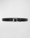 Rag & Bone Baby Boyfriend Textured Leather Belt In Black