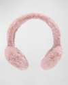 Surell Accessories Faux Rex Rabbit Ear Muffs In Dusty Rose