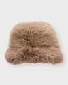 Surell Accessories Eyelash Faux Fur Bucket Hat In Taupe