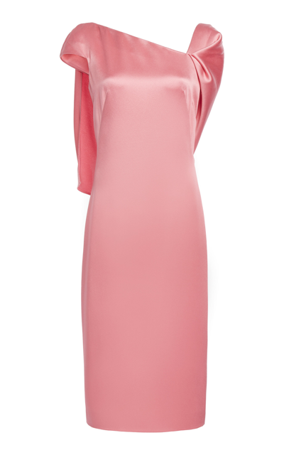 Givenchy Cape-detailed Satin Midi Dress In Flamingo