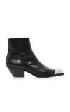 GIVENCHY METAL-TOE LEATHER WESTERN ANKLE BOOTS