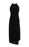 GIVENCHY DRAPED CHAIN-STRAP MIDI DRESS