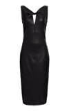 GIVENCHY TWISTED LEATHER MIDI DRESS