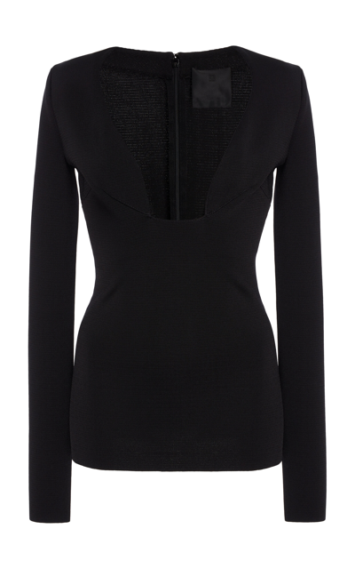Givenchy Plunged V-neck Top In Black