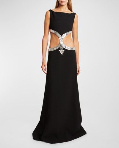 CHLOÉ MAUDE CUTOUT GOWN WITH CRYSTAL DETAIL