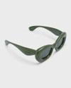Loewe Inflated Butterfly-frame Acetate Sunglasses In Green