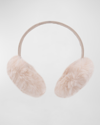 Surell Accessories Velvet & Faux Rex Rabbit Ear Muffs In Cream