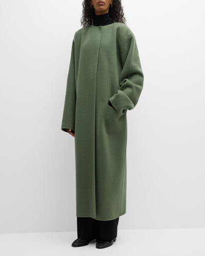 The Row Priske Cashmere Coat In Green