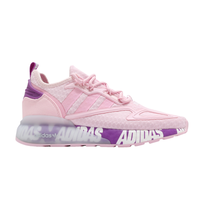 Pre-owned Adidas Originals Wmns Zx 2k Boost 'bold Logo Graphic - Pink Ultra Purple'