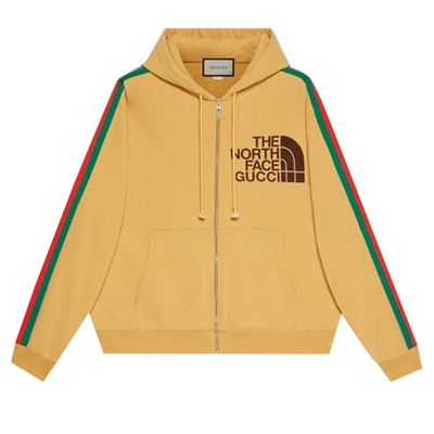 Pre-owned The North Face X Gucci Web Print Cotton Sweatshirt 'yellow'