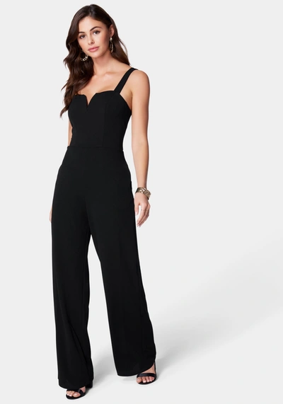 Bebe V Wire Core Jumpsuit In Black
