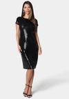 Bebe T Shirt Midi Disco Dot Dress In Black,black