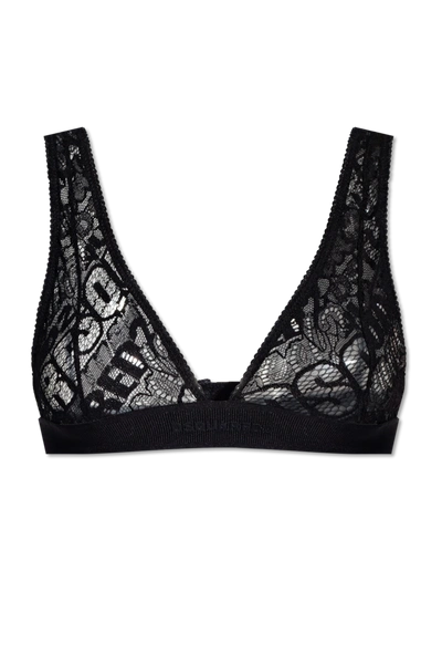 Dsquared2 Logo-embroidered Lace Bra In New