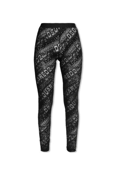 Dsquared2 Logo Laced Stretch Leggings In New