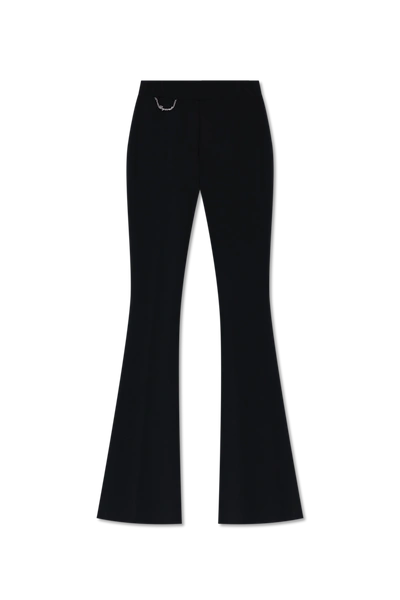 Dsquared2 Logo-chain Flared Trousers In Nero