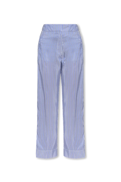 Burberry Striped Silk Wide-leg Trousers In New