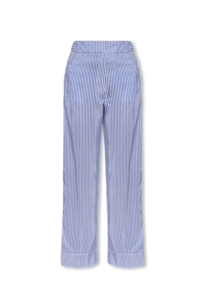 Burberry Striped High-rise Silk Wide-leg Pants In Blue White Stripe
