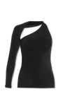 Balenciaga Black Asymmetric Long Sleeve T-shirt In New