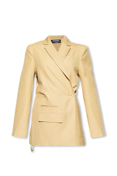 Jacquemus Le Veste Tibau Crossover Blazer In Nude