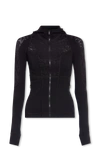 Versace Tech Hoodie Top With Logo Motif In New