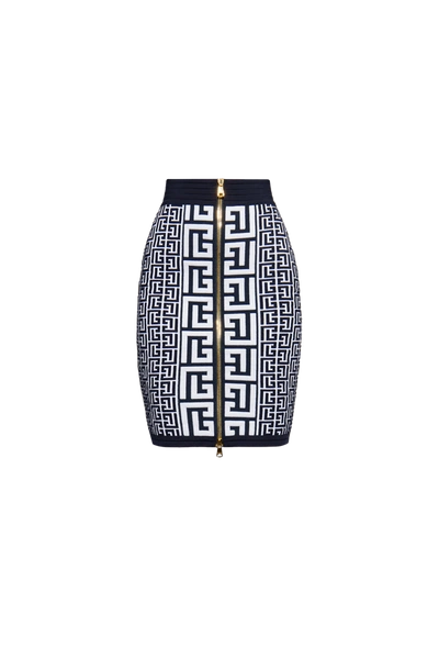 Balmain Woman Midi Skirt Midnight Blue Size 8 Wool, Viscose, Polyamide, Elastane In Blue