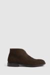 Reiss Garrett Suede Desert Boot In Dark Brown