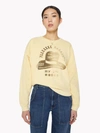 Mother Bowie X  The Drop Square Graphic Crewneck Sweatshirt In Yellow