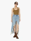 Mother The Ditcher Maxi Super Fray Denim Skirt In Blue