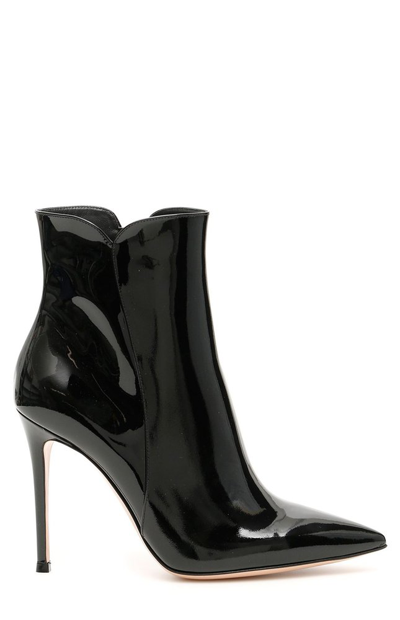 Gianvito Rossi Levy 105 Leather Ankle Boots In Black