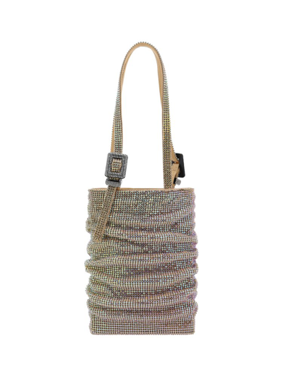 Benedetta Bruzziches Lollo La Petite Handbag  Bags In Rhinestone Mesh/golden Gun