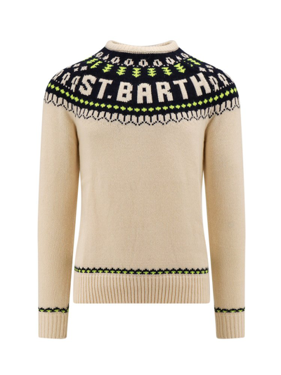 Mc2 Saint Barth Logo Intarsia Crewneck Jumper In Multi