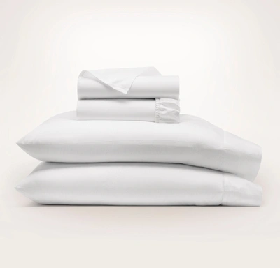 Boll & Branch Organic Signature Patterned Sheet Set In White Textured Stripe